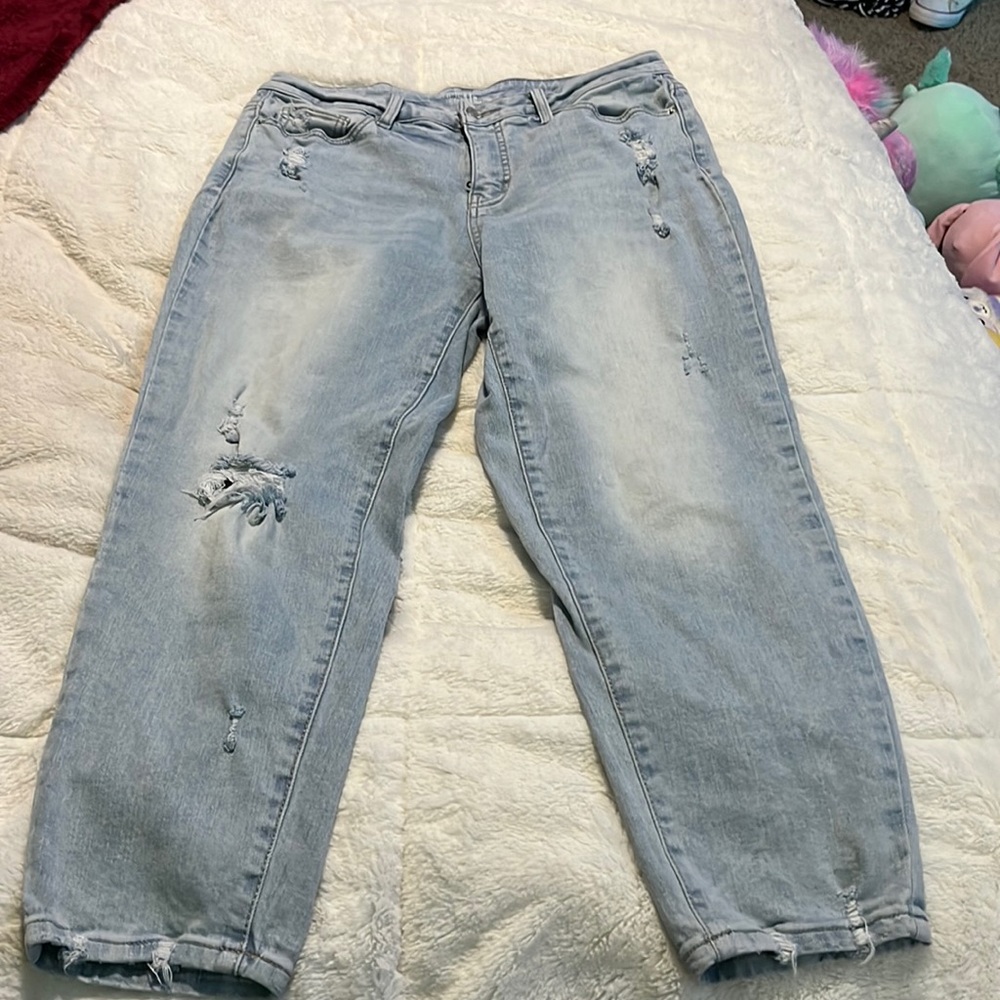 Blue ripped jeans